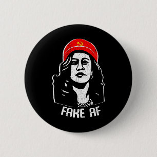 Bóton Redondo 5.08cm Falso Sobre O Comunismo De Kamala Harris Humor Ele