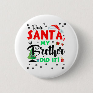 Bóton Redondo 5.08cm Família de Natal Correspondente Caros Papais noeis