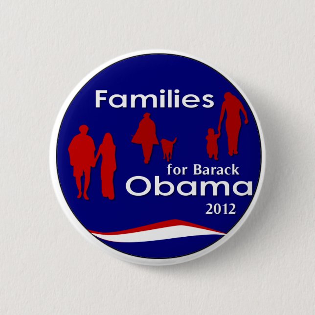 Bóton Redondo 5.08cm Famílias para Barack Obama 2012 (Frente)