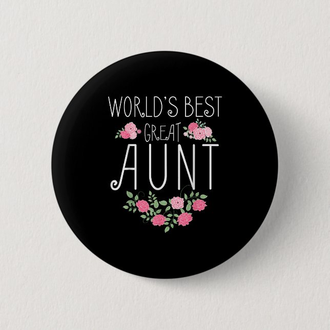 Bóton Redondo 5.08cm Family World's Great Aun Funny Auntie Ever Gift  (Frente)