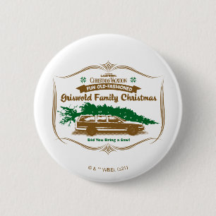Bóton Redondo 5.08cm Famoso Natal da família Griswold, velha e moída