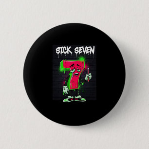 Bóton Redondo 5.08cm Fantasia de Halloween do Meme Sick Seven 67 Divers