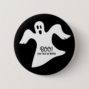 Bóton Redondo 5.08cm Fantasma branco assustador do Dia das Bruxas que
