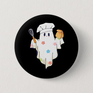 Bóton Redondo 5.08cm Fantasma Chef Pequeno e Fofo Senhora do Almoço Div