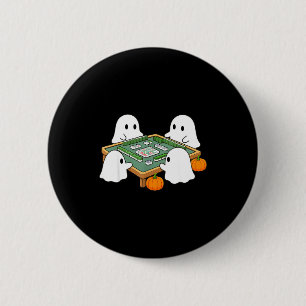 Bóton Redondo 5.08cm fantasma de Halloween jogando mahjong mahjong assu