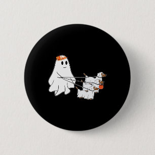 Bóton Redondo 5.08cm Fantasma Engraçado Caminhando Com Três Cachorros Q