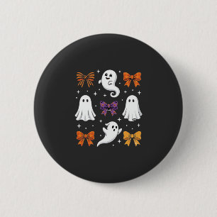 Bóton Redondo 5.08cm Fantasma Fofo com Laços Design de Halloween_1