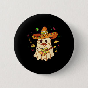 Bóton Redondo 5.08cm Fantasma Mexicano Toca Violão Conchas Pan Dulce
