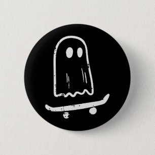 Bóton Redondo 5.08cm Fantasma No Skateboard Retro Halloween Costume Bo