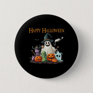Bóton Redondo 5.08cm Fantástico Fantasma de Halloween Feliz Fantasma de