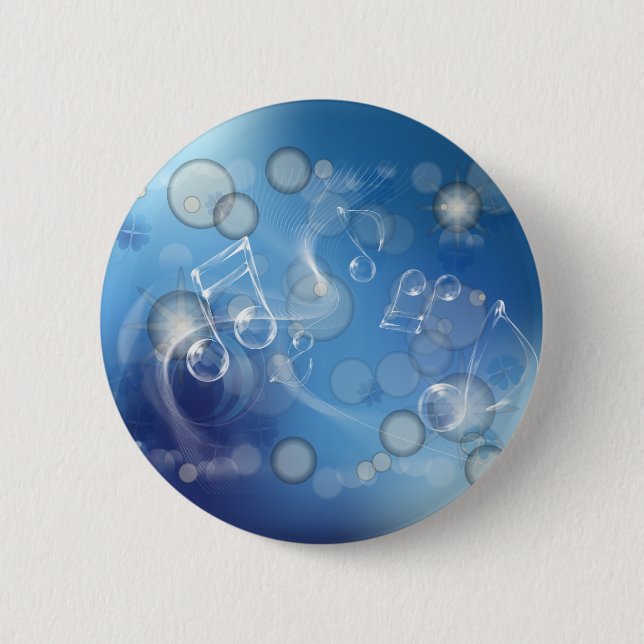 Bóton Redondo 5.08cm Fantasy Glass Music Notes (Frente)