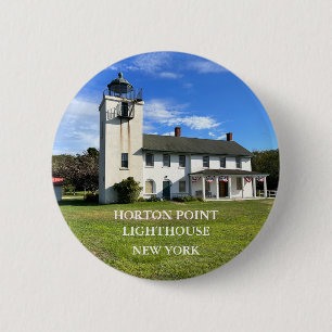 Bóton Redondo 5.08cm Farol Horton Point, Botão Nova York