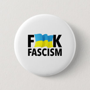Bóton Redondo 5.08cm Fascismo - Censurado Com Bandeira da Ucrânia