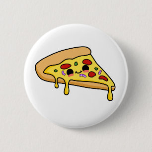 Bóton Redondo 5.08cm Fatia de pizza de Kawaii