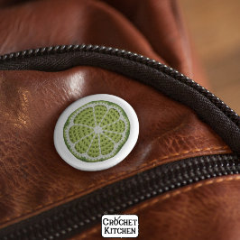 Bóton Redondo 5.08cm Fatia Mínima de Limão de Crochet Verde Moderno