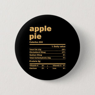 Bóton Redondo 5.08cm Fatos Nutricionais da Apple Pie de Natal de Ação d