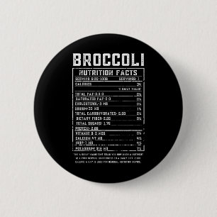 Bóton Redondo 5.08cm Fatos Nutricionais do Brócolis Comida de Ação de G