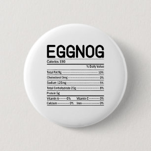 Bóton Redondo 5.08cm Fatos Nutricionais do Eggnog no Dia de Ação de Gra