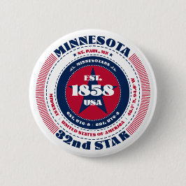 Bóton Redondo 5.08cm Fatos Patrióticos do Estado de Minnesota