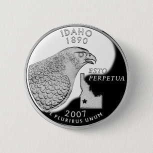 Bóton Redondo 5.08cm Faux Idaho State Quarter