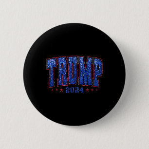 Bóton Redondo 5.08cm Faux Sequins Trump 2024 Presidente Make America Tr