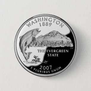 Bóton Redondo 5.08cm Faux Washington State Quarter