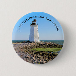 Bóton Redondo 5.08cm Fayerweather Island Lighthouse CT Round Pin