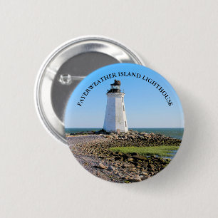 Bóton Redondo 5.08cm Fayerweather Island Lighthouse CT Round Pin