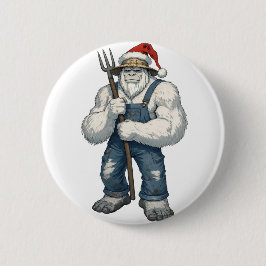 Bóton Redondo 5.08cm Fazendeiro do Yeti Abominável Snowman Natal Engraç