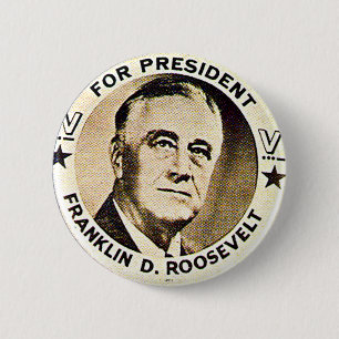 Bóton Redondo 5.08cm FDR 1940 - Botão