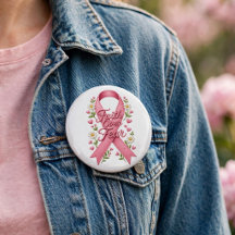 Fé Acima do Medo Laço Rosa Conscientização do Cânc
