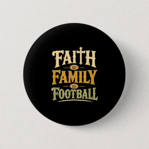 Bóton Redondo 5.08cm Fé família futebol dia de jogo cristão outono