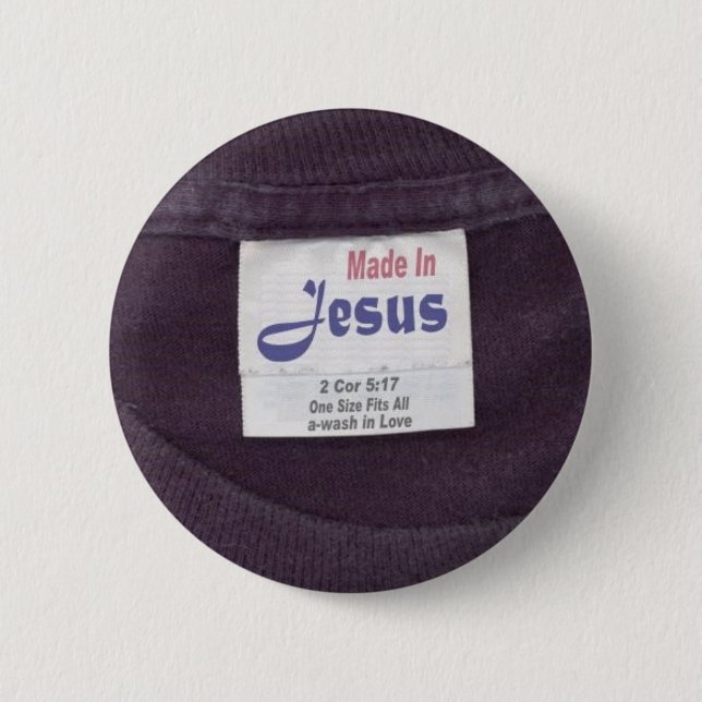 Bóton Redondo 5.08cm Feito em Jesus (Frente)