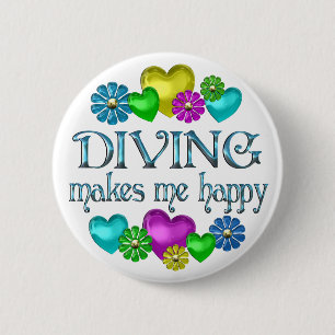 Bóton Redondo 5.08cm Felicidade do mergulho