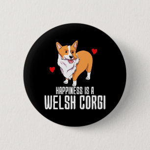 Bóton Redondo 5.08cm Felicidade É Um Corgi Galês