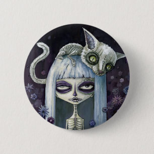 Bóton Redondo 5.08cm Felina de los muertos