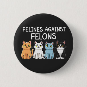 Bóton Redondo 5.08cm Felinos contra criminosos Trump Harris Eleição Cat