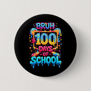 Bóton Redondo 5.08cm Feliz 100 Dias De Escola Beisebol Gotejamento 100º
