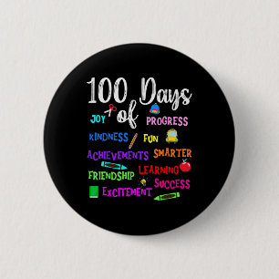 Bóton Redondo 5.08cm Feliz 100 Dias De Escola Professor Criança Menino