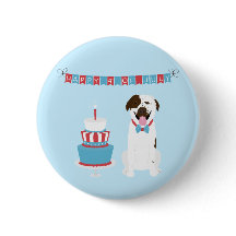 Feliz 4 de julho Cachorro Vermelho Azul