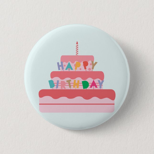 Bóton Redondo 5.08cm Feliz aniversário (Frente)