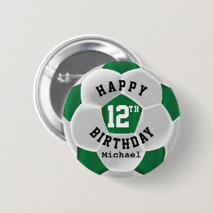 Bóton Redondo 5.08cm Feliz aniversário de 00 anos - Bola Verde Escura