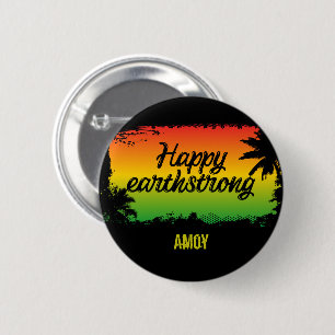 Bóton Redondo 5.08cm Feliz Aniversário jamaicano rasta jamaicano