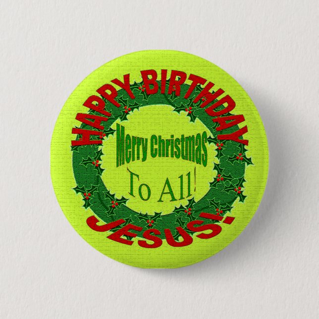 BÓTON REDONDO 5.08CM FELIZ ANIVERSARIO, JESUS! (Frente)