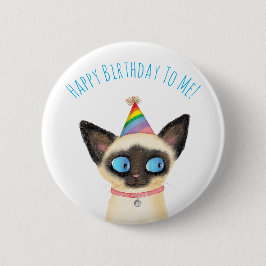 Bóton Redondo 5.08cm Feliz aniversário para mim, crachá.