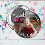 Bóton Redondo 5.08cm Feliz Aniversário Personalizado Nome e Idade<br><div class="desc">Personalize este botão de aniversário adicionando a imagem,  o nome e a idade de aniversário do seu filho a este botão Feliz Aniversário na área personalizada.</div>