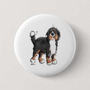 Bóton Redondo 5.08cm Feliz Cão de Montanha Bernês - Cães - Cães - Cartô