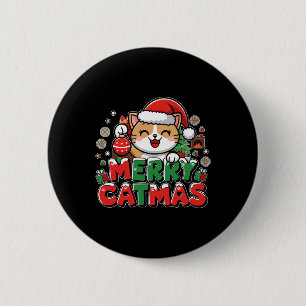 Bóton Redondo 5.08cm Feliz Catmas Papais noeis de Decoração do Natal Ga