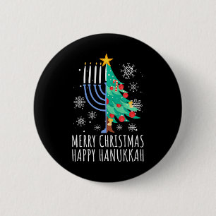 Bóton Redondo 5.08cm Feliz Chrismukkah Feliz Natal Hanukkah