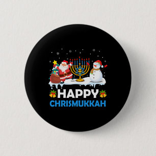 Bóton Redondo 5.08cm Feliz Chrismukkah Hanukkah Diversão Natal Alegre J